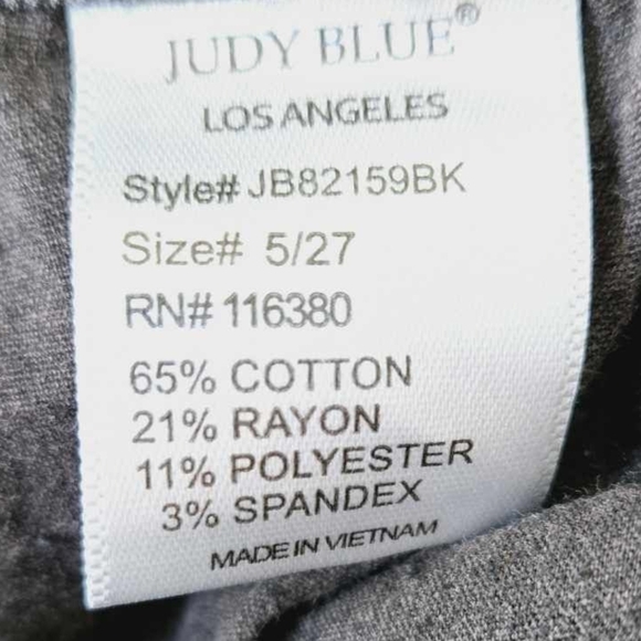 Judy Blue Skinny Fit Charcoal Destroyed Hem Jeans size 27 - Picture 10 of 12